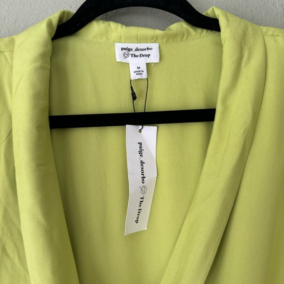 Paige Desorbo The Drop Lime Green Wrap Dress Size M - Picture 10 of 14